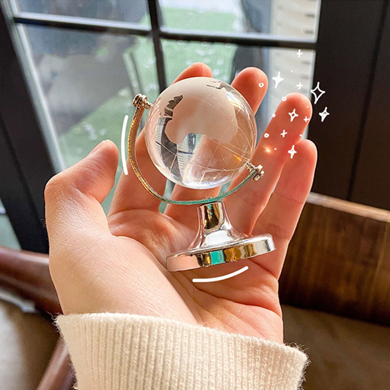 Simple Ins Style Mini Globe Girl Heart Creative Transparent Tabletop Decoration V1294-YM0523-220124HJ01-1