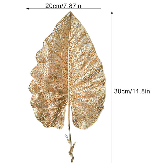 Golden Tropical Plant Leaves Artificial Tropical Leaves for Indoor Decoration V1294-YM0523-220208XU0336