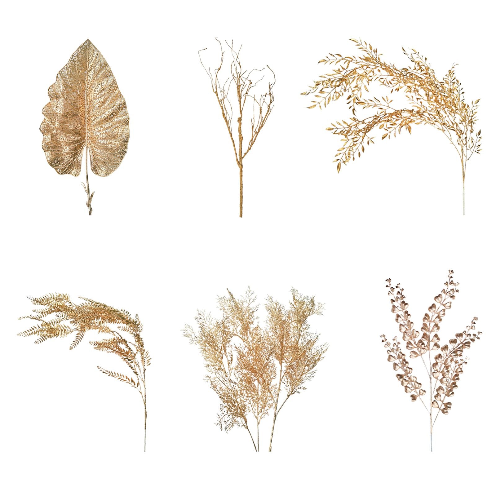 Golden Tropical Plant Leaves Artificial Tropical Leaves for Indoor Decoration V1294-YM0523-220208XU0336
