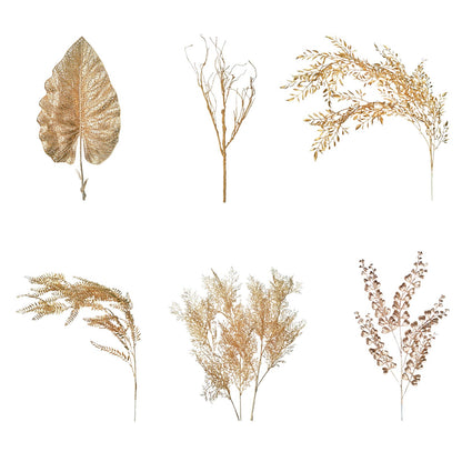 Golden Tropical Plant Leaves Artificial Tropical Leaves for Indoor Decoration V1294-YM0523-220208XU0336