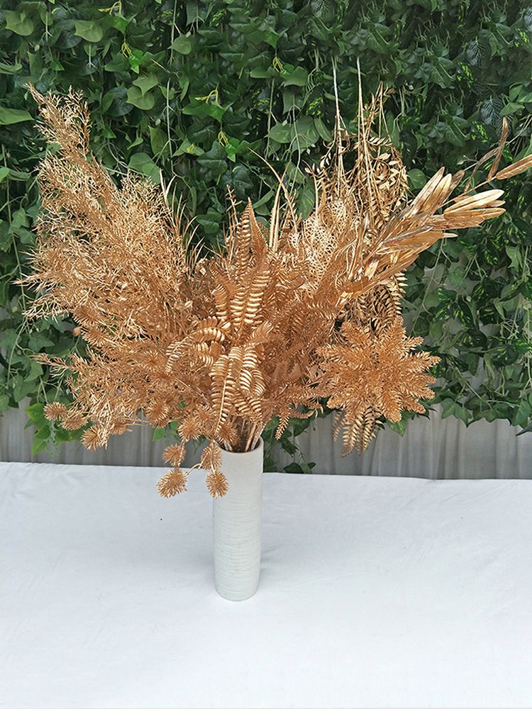Golden Tropical Plant Leaves Artificial Tropical Leaves for Indoor Decoration V1294-YM0523-220208XU0336