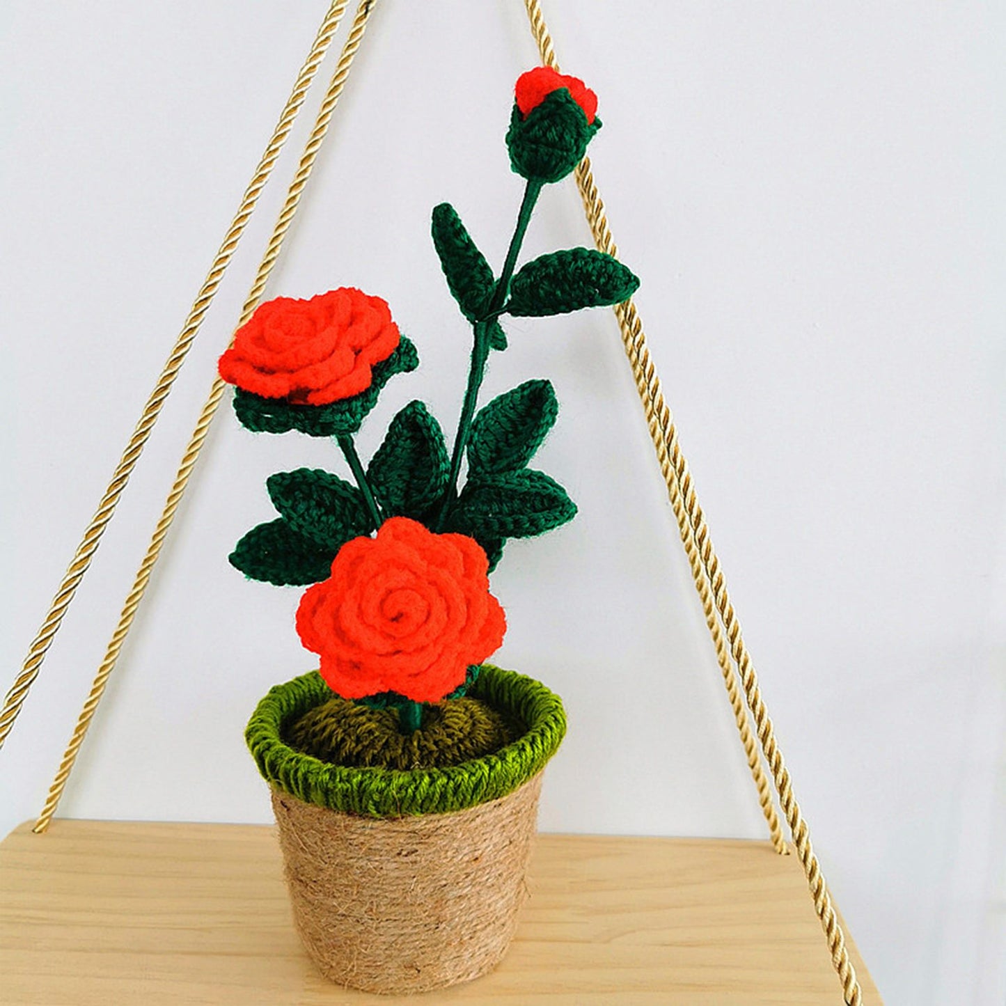 Artificial Sunflower Hand Woven Yarn Simulation Flower Potting Indoor Decoration V1294-YM0523-220209HJ02-4