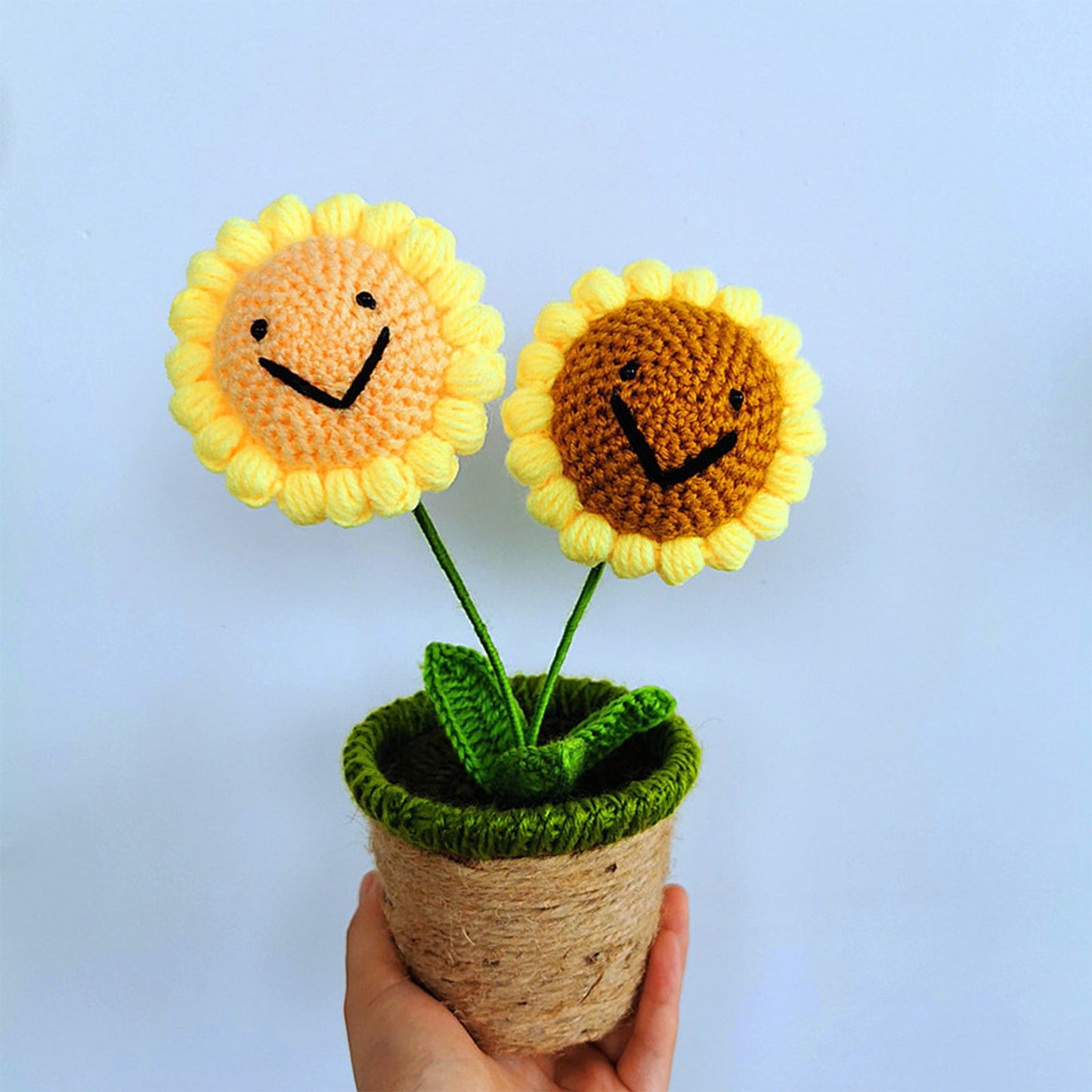 Artificial Sunflower Hand Woven Yarn Simulation Flower Potting Indoor Decoration V1294-YM0523-220209HJ02-4