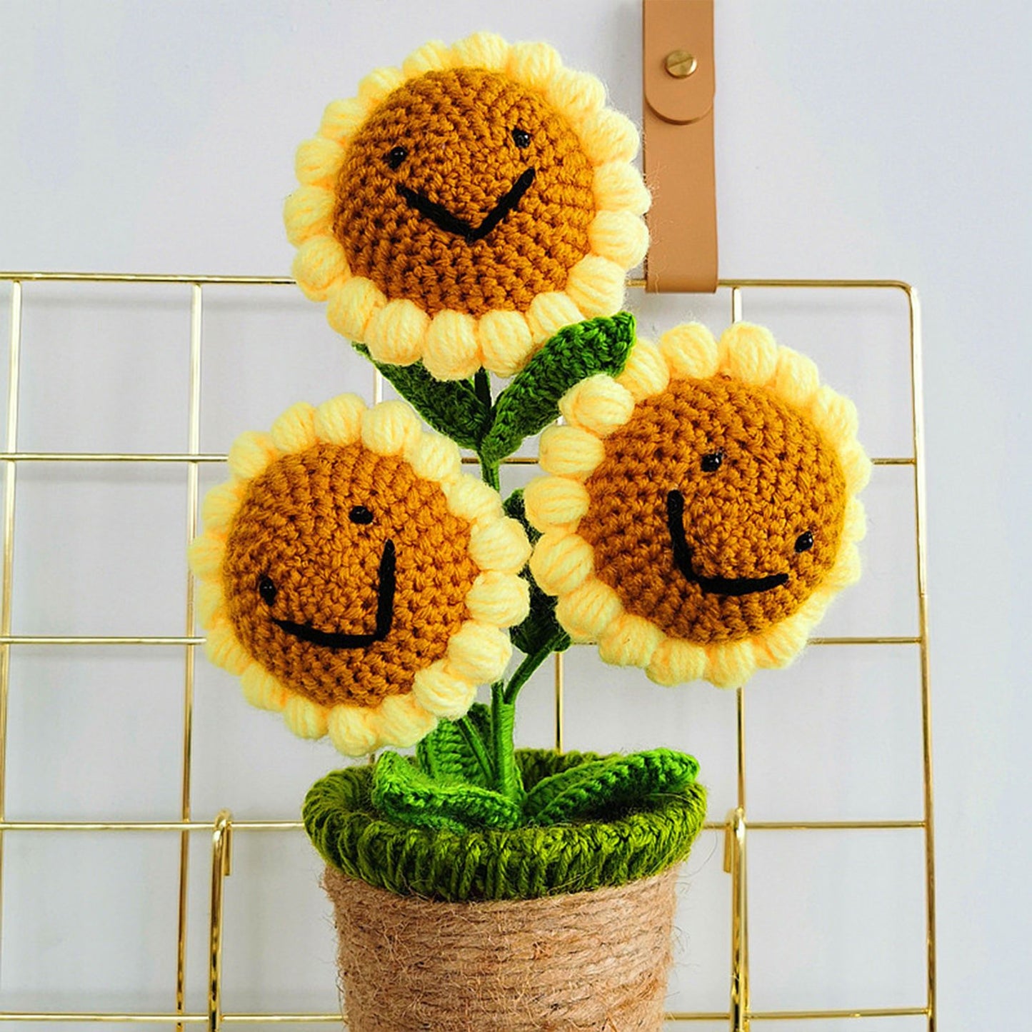 Artificial Sunflower Hand Woven Yarn Simulation Flower Potting Indoor Decoration V1294-YM0523-220209HJ02-4