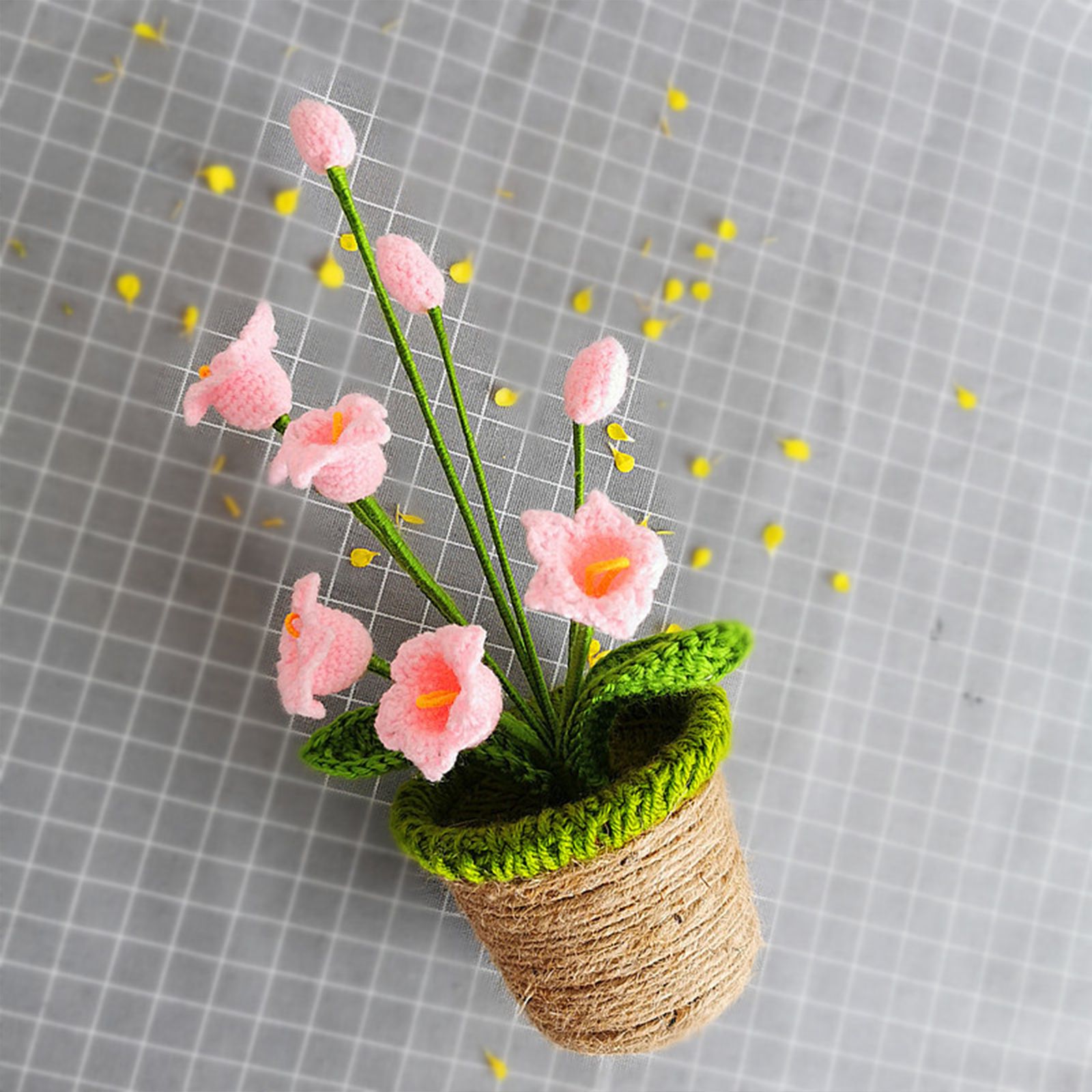 Artificial Sunflower Hand Woven Yarn Simulation Flower Potting Indoor Decoration V1294-YM0523-220209HJ02-4