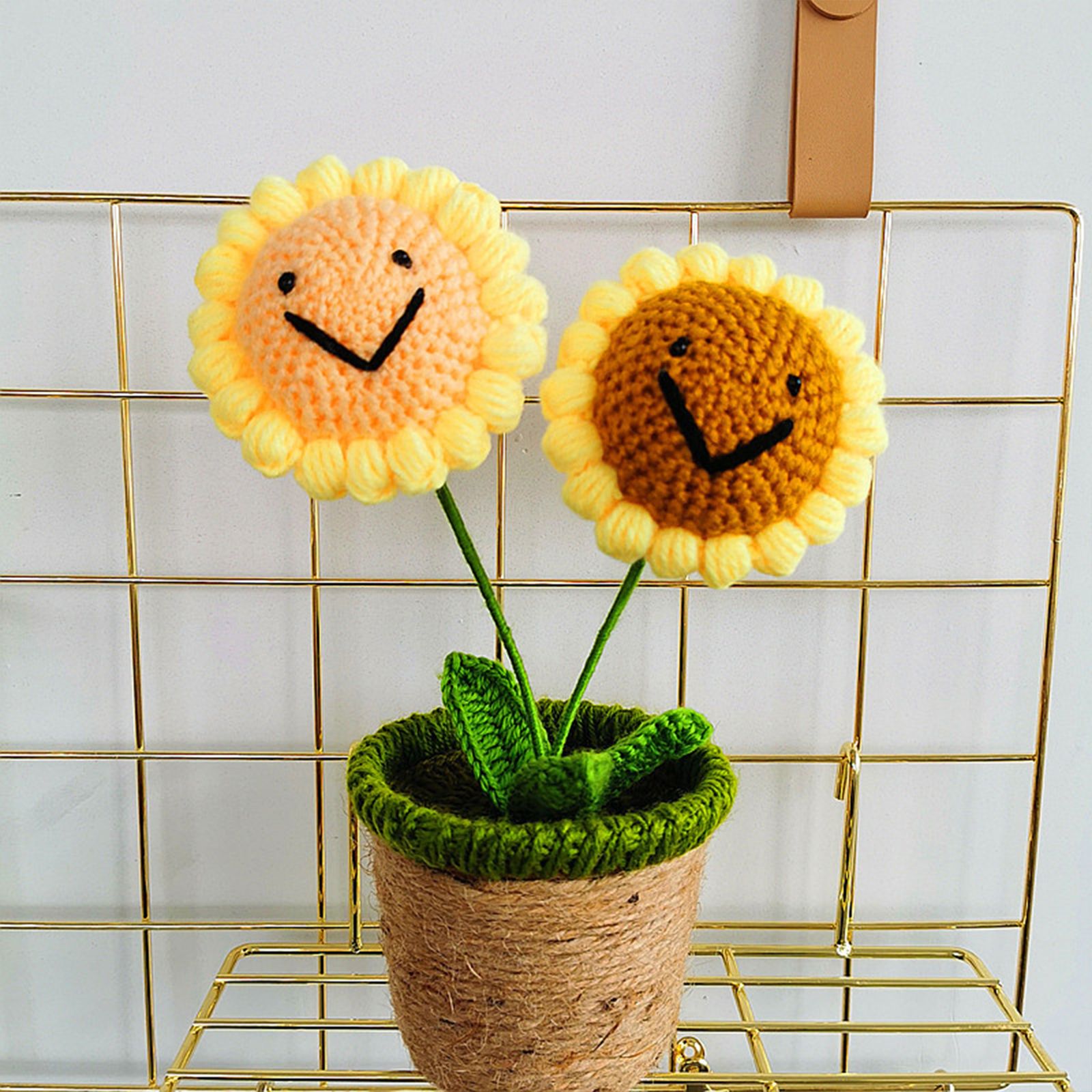 Artificial Sunflower Hand Woven Yarn Simulation Flower Potting Indoor Decoration V1294-YM0523-220209HJ02-4