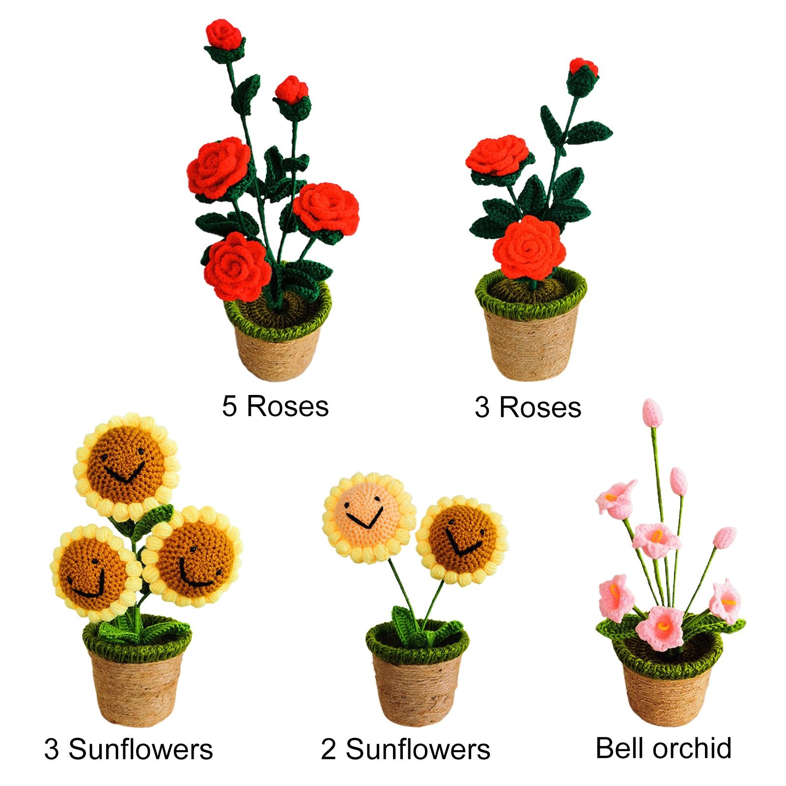 Artificial Sunflower Hand Woven Yarn Simulation Flower Potting Indoor Decoration V1294-YM0523-220209HJ02-4