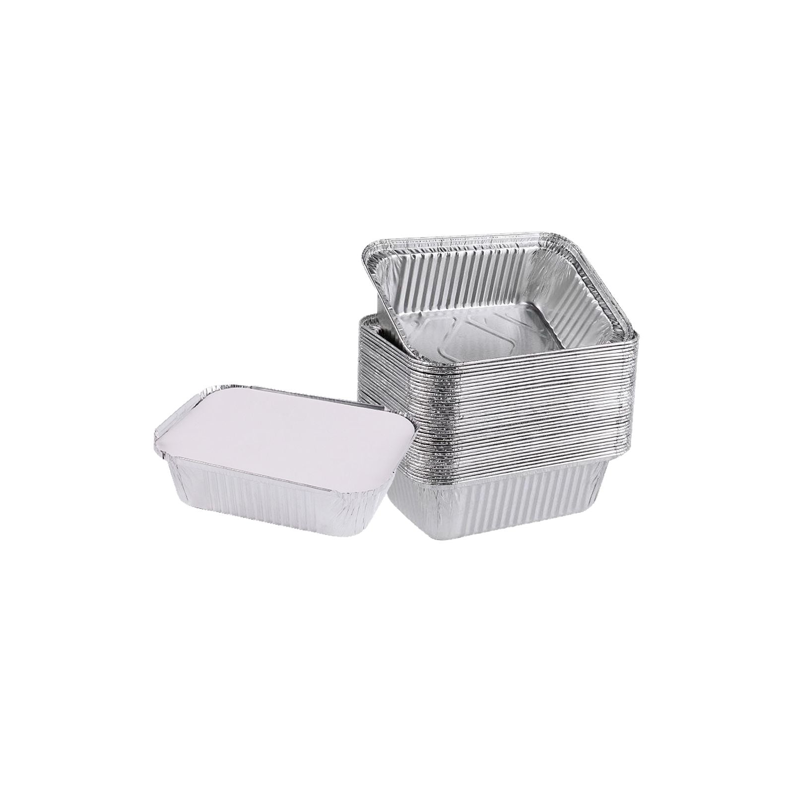 Disposable Tin Foil Box with Lid Outdoor Barbecue Baking Oven Tin Foil Bowl V1294-YM0523-220211GS01-1