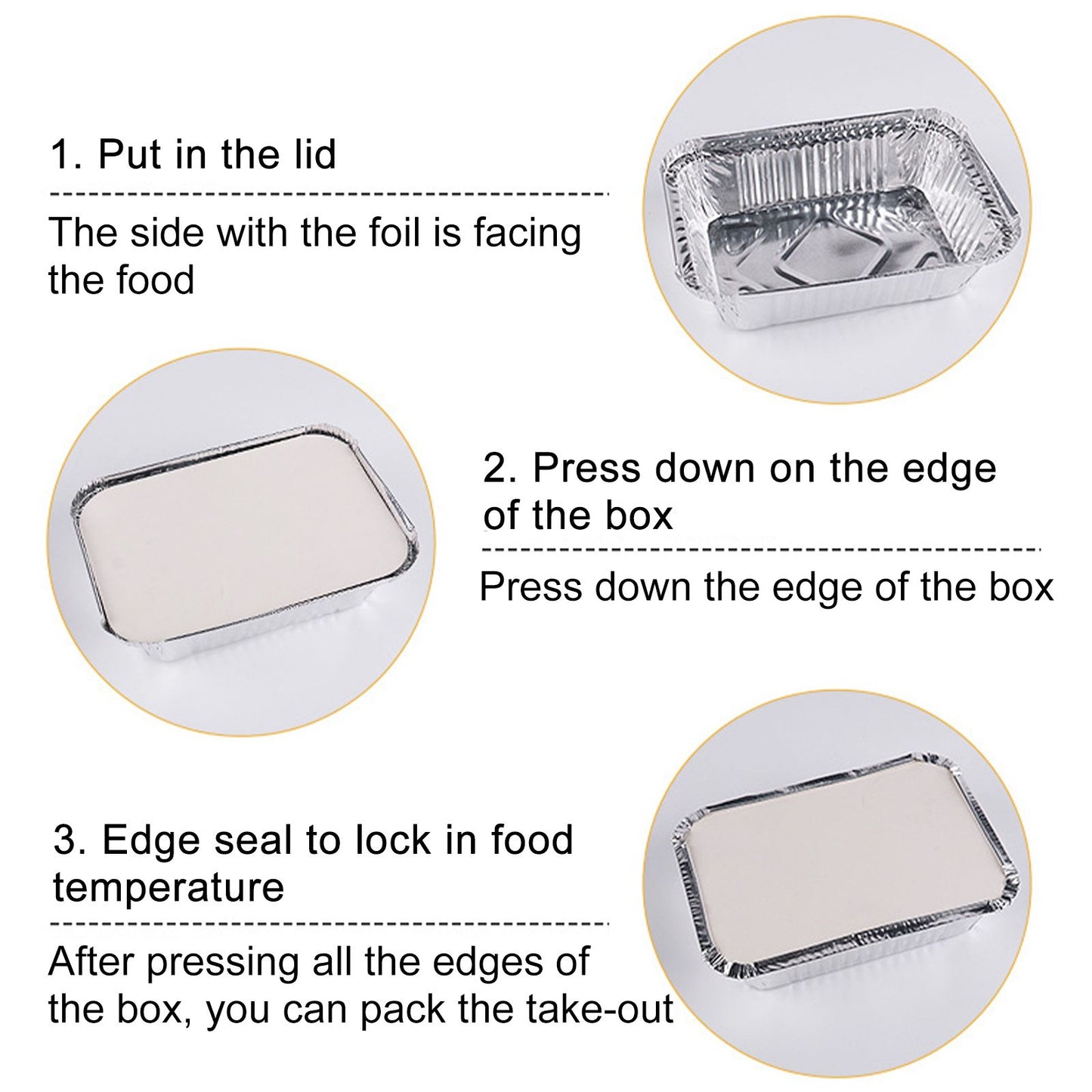 Disposable Tin Foil Box with Lid Outdoor Barbecue Baking Oven Tin Foil Bowl V1294-YM0523-220211GS01-1
