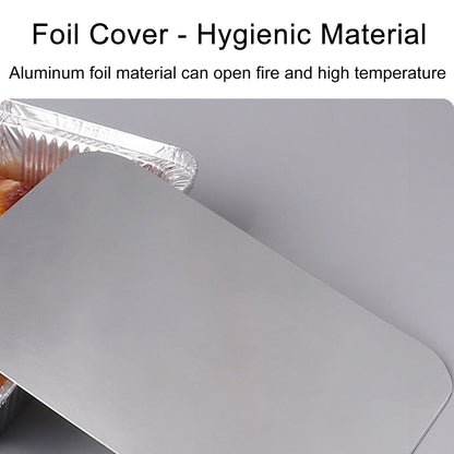 Disposable Tin Foil Box with Lid Outdoor Barbecue Baking Oven Tin Foil Bowl V1294-YM0523-220211GS01-1