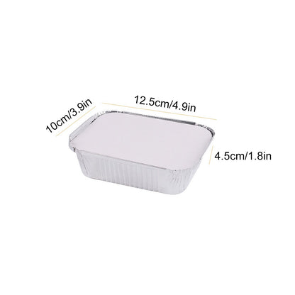 Disposable Tin Foil Box with Lid Outdoor Barbecue Baking Oven Tin Foil Bowl V1294-YM0523-220211GS01-1