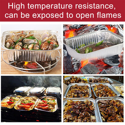 Disposable Tin Foil Box with Lid Outdoor Barbecue Baking Oven Tin Foil Bowl V1294-YM0523-220211GS01-1