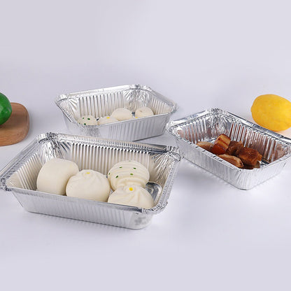 Disposable Tin Foil Box with Lid Outdoor Barbecue Baking Oven Tin Foil Bowl V1294-YM0523-220211GS01-1