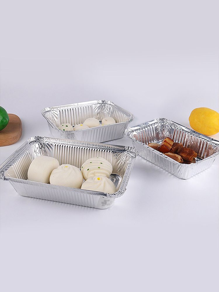 Disposable Tin Foil Box with Lid Outdoor Barbecue Baking Oven Tin Foil Bowl V1294-YM0523-220211GS01-1