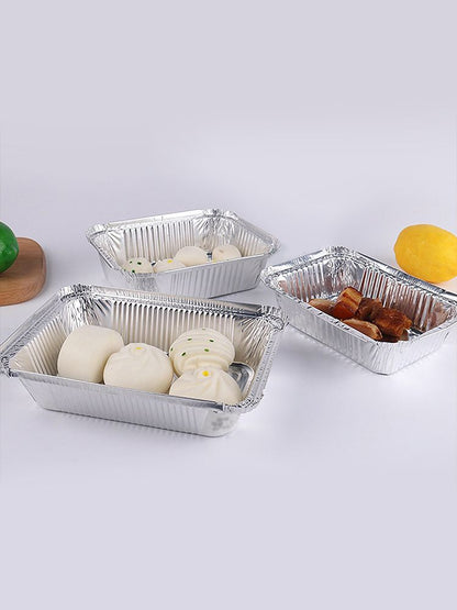 Disposable Tin Foil Box with Lid Outdoor Barbecue Baking Oven Tin Foil Bowl V1294-YM0523-220211GS01-1