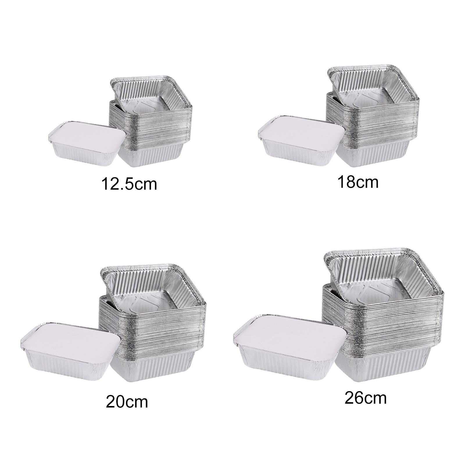 Disposable Tin Foil Box with Lid Outdoor Barbecue Baking Oven Tin Foil Bowl V1294-YM0523-220211GS01-1