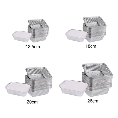 Disposable Tin Foil Box with Lid Outdoor Barbecue Baking Oven Tin Foil Bowl V1294-YM0523-220211GS01-1