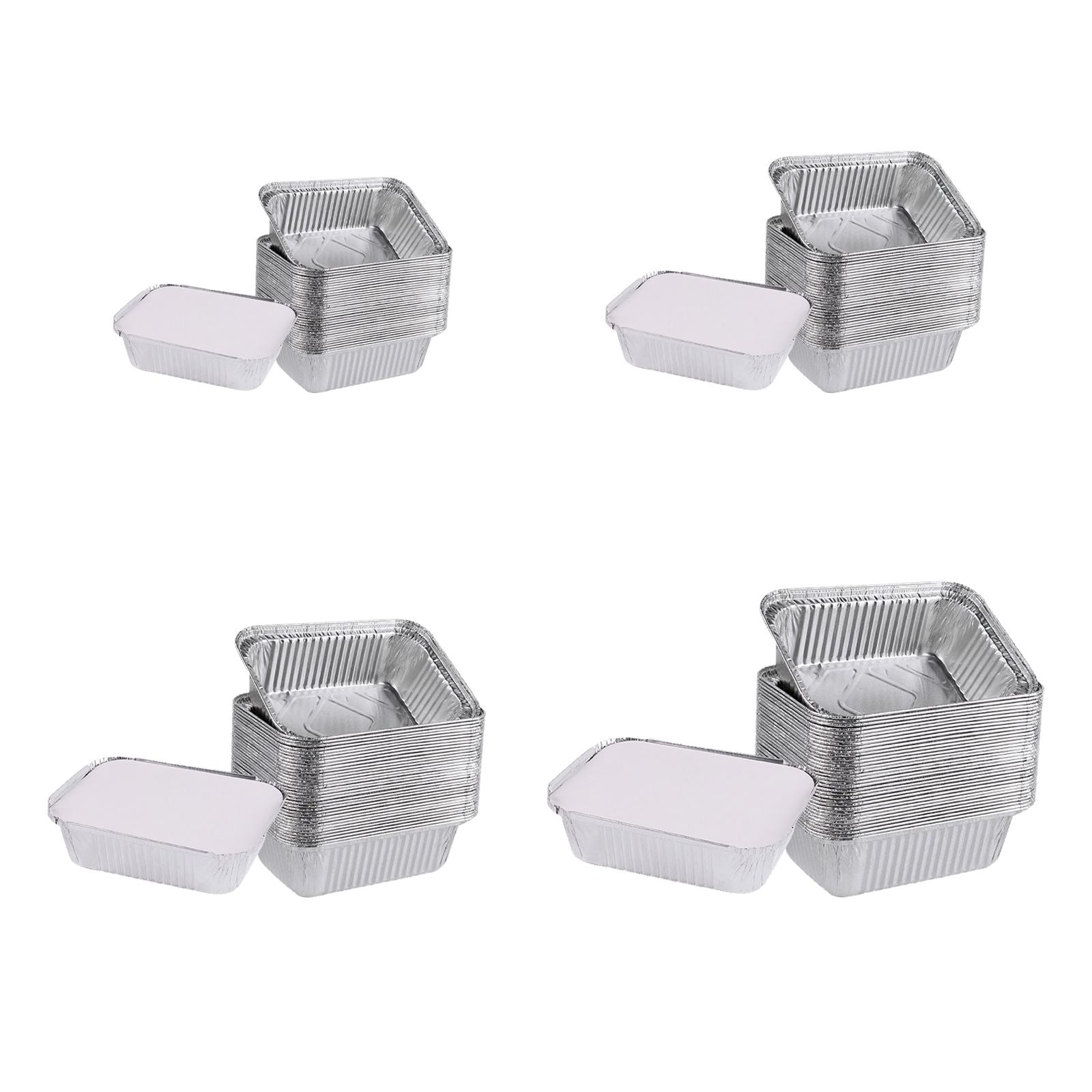 Disposable Tin Foil Box with Lid Outdoor Barbecue Baking Oven Tin Foil Bowl V1294-YM0523-220211GS01-1