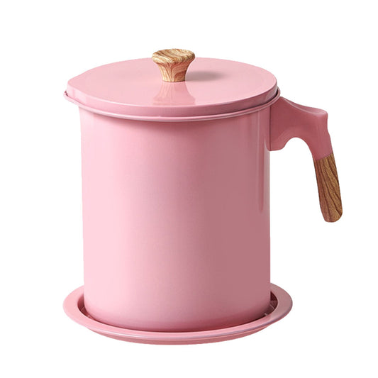 Household Mesh Oil Filter Tank with Lid Large Capacity Grease Container Oil Storage Pot V1294-YM0523-220212GS01-1
