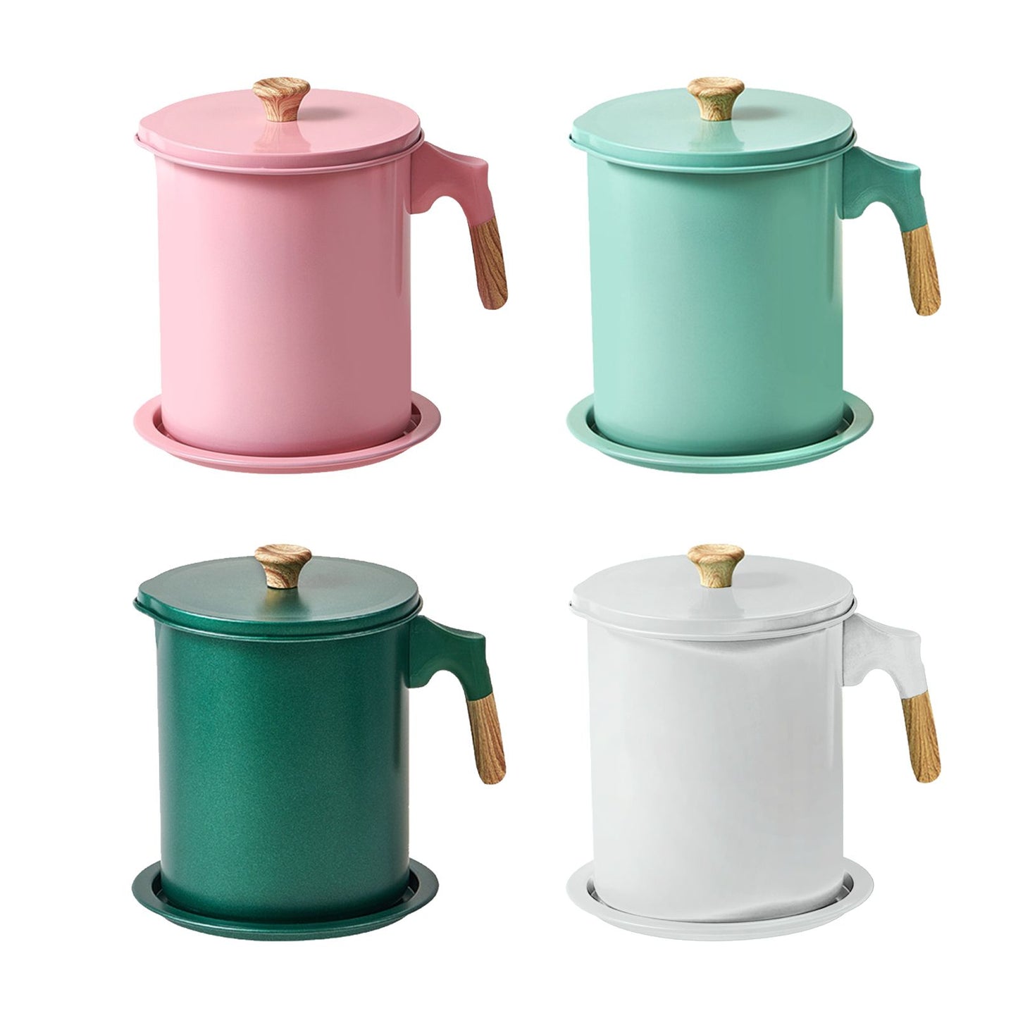 Household Mesh Oil Filter Tank with Lid Large Capacity Grease Container Oil Storage Pot V1294-YM0523-220212GS01-3