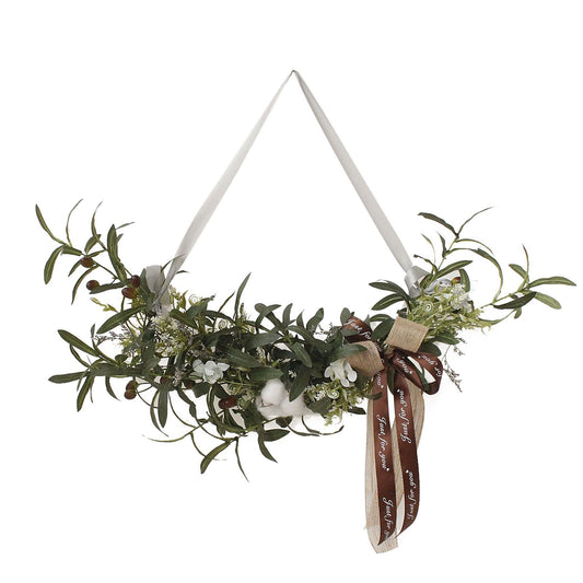 Simulation Silk Flowers Artificial Olive Branch Leaves Cotton Wreath Lintel Decorative Flowers Table Flower V1294-YM0523-220217LW04-2