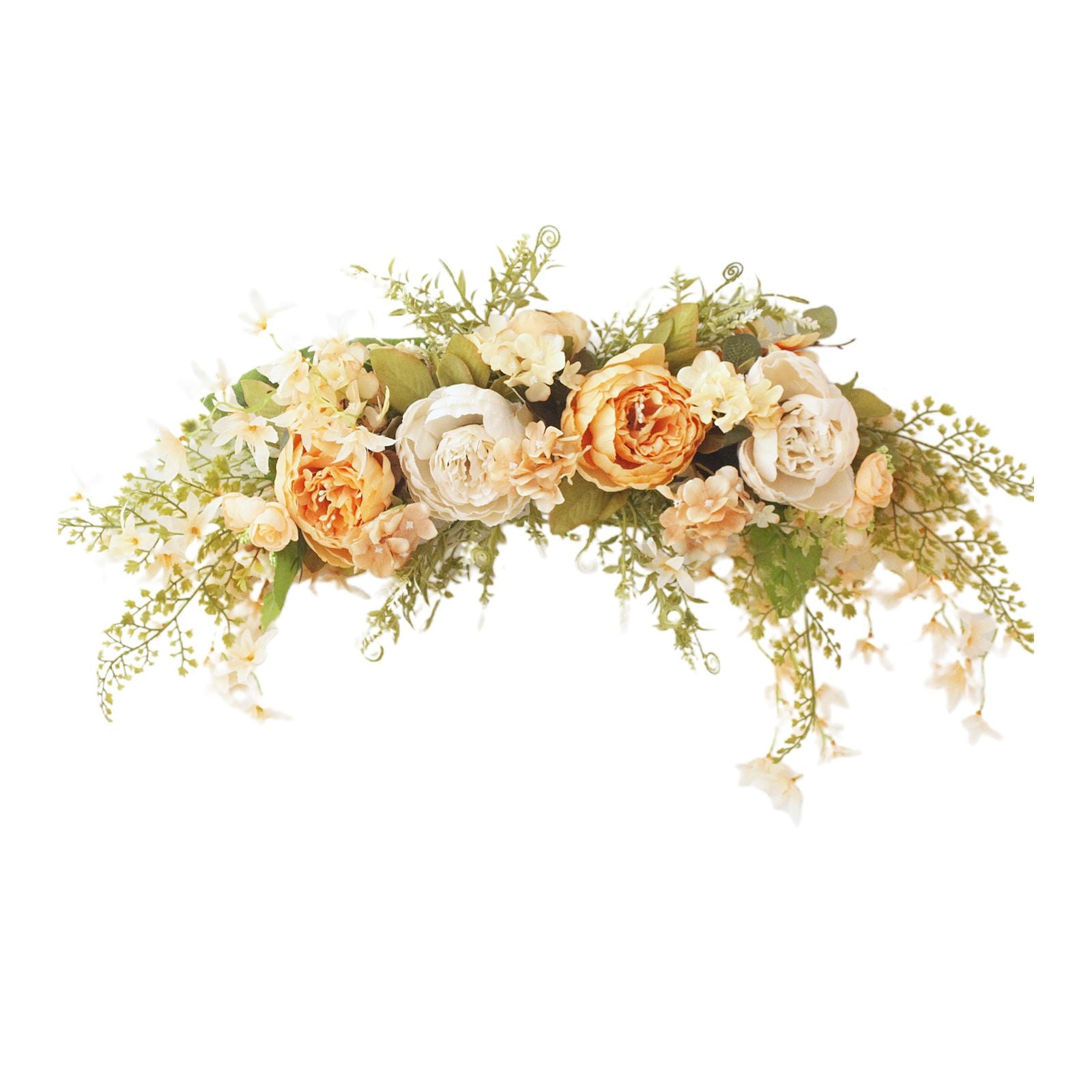 Spring Door Wreath Hanging Decorative Lintel Wreath Artificial Peony Flower Swag for Wedding Arch V1294-YM0523-220224XY01-4