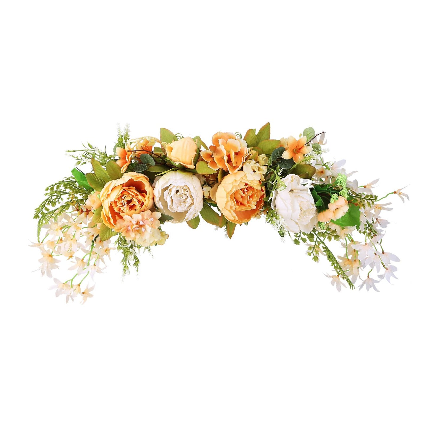 Spring Door Wreath Hanging Decorative Lintel Wreath Artificial Peony Flower Swag for Wedding Arch V1294-YM0523-220224XY01-4