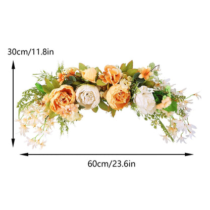 Spring Door Wreath Hanging Decorative Lintel Wreath Artificial Peony Flower Swag for Wedding Arch V1294-YM0523-220224XY01-4