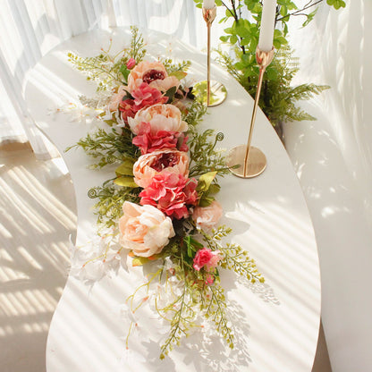 Spring Door Wreath Hanging Decorative Lintel Wreath Artificial Peony Flower Swag for Wedding Arch V1294-YM0523-220224XY01-4