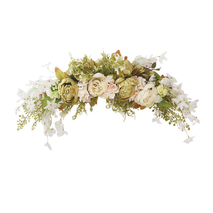 Spring Door Wreath Hanging Decorative Lintel Wreath Artificial Peony Flower Swag for Wedding Arch V1294-YM0523-220224XY01-5