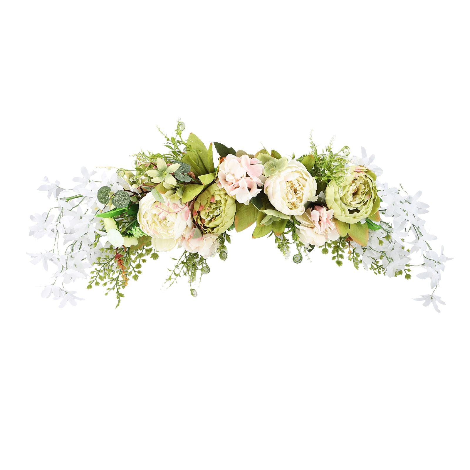 Spring Door Wreath Hanging Decorative Lintel Wreath Artificial Peony Flower Swag for Wedding Arch V1294-YM0523-220224XY01-5