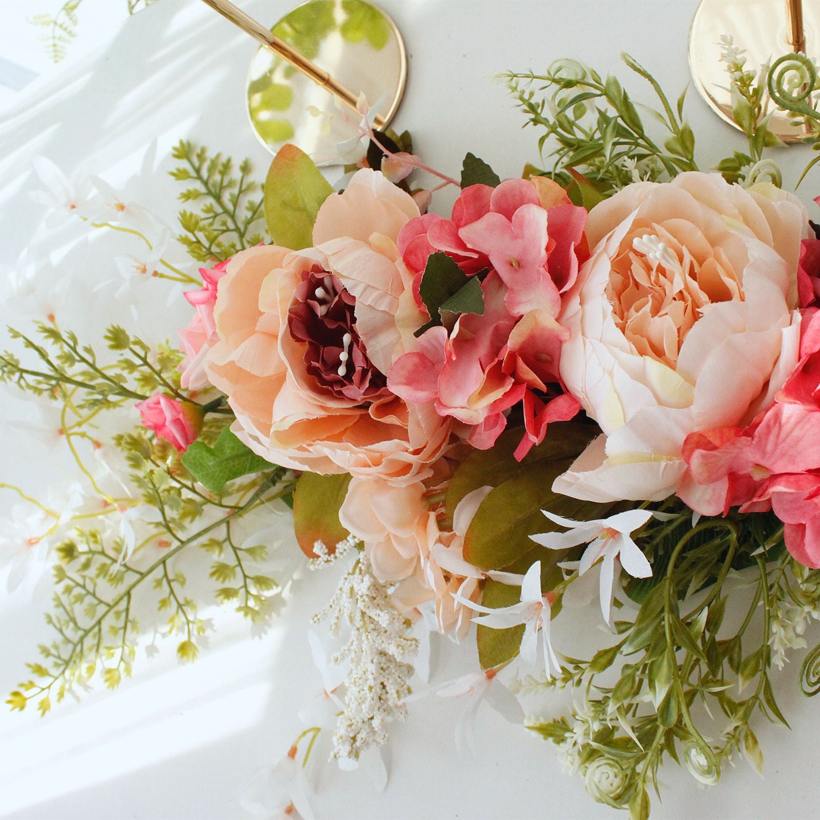 Spring Door Wreath Hanging Decorative Lintel Wreath Artificial Peony Flower Swag for Wedding Arch V1294-YM0523-220224XY01-5