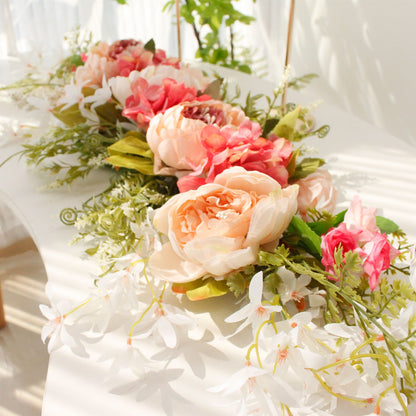 Spring Door Wreath Hanging Decorative Lintel Wreath Artificial Peony Flower Swag for Wedding Arch V1294-YM0523-220224XY01-5