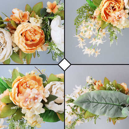 Spring Door Wreath Hanging Decorative Lintel Wreath Artificial Peony Flower Swag for Wedding Arch V1294-YM0523-220224XY01-5