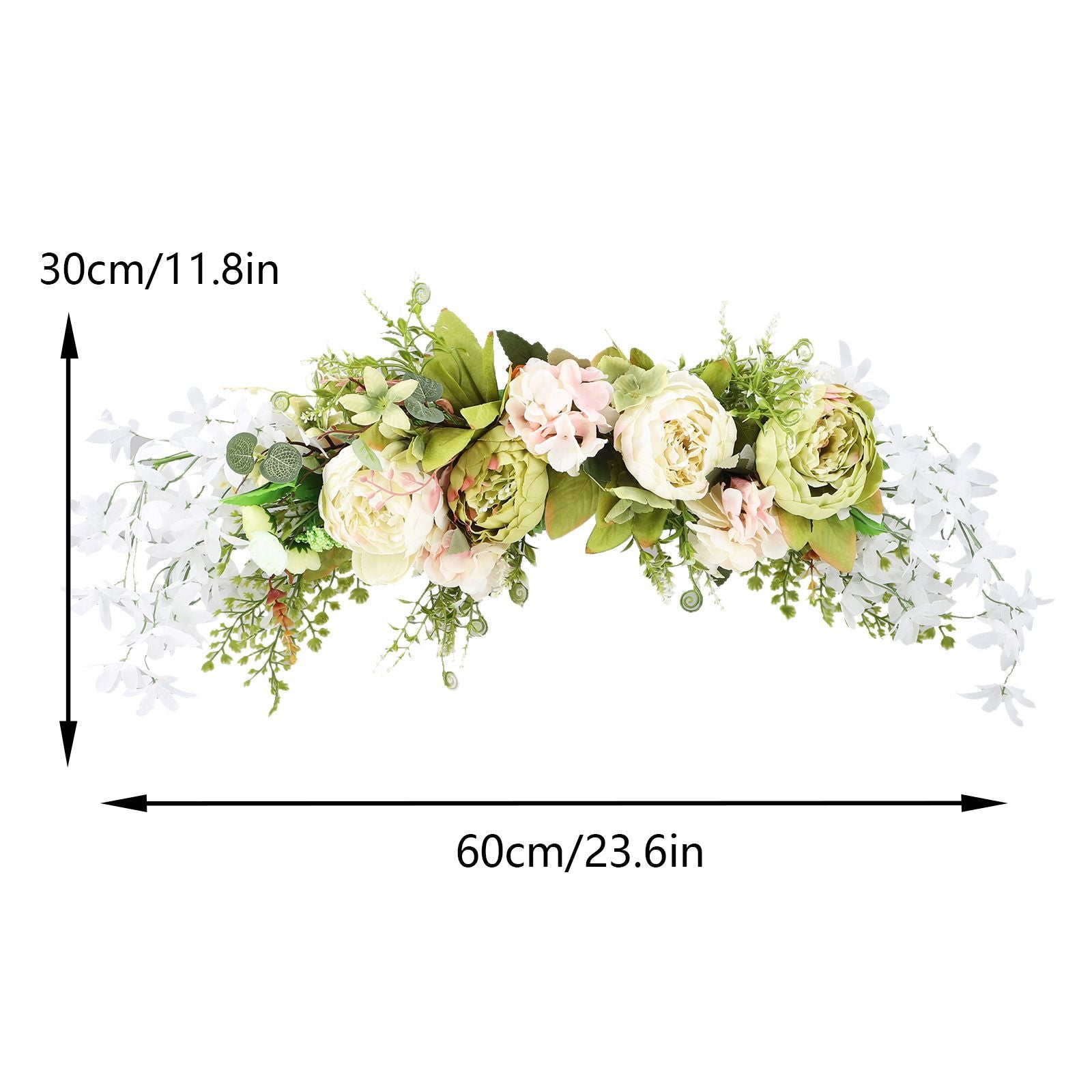 Spring Door Wreath Hanging Decorative Lintel Wreath Artificial Peony Flower Swag for Wedding Arch V1294-YM0523-220224XY01-5