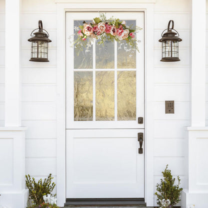 Spring Door Wreath Hanging Decorative Lintel Wreath Artificial Peony Flower Swag for Wedding Arch V1294-YM0523-220224XY01-5
