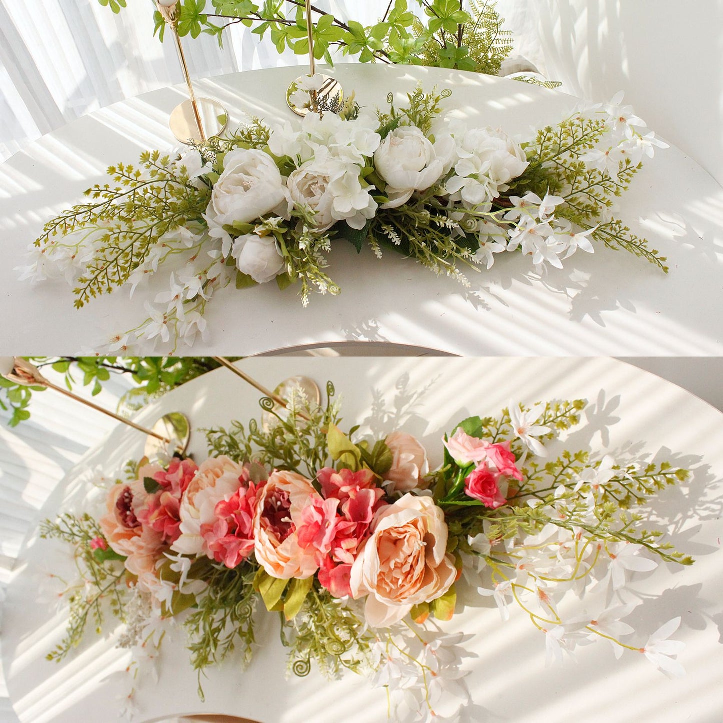 Spring Door Wreath Hanging Decorative Lintel Wreath Artificial Peony Flower Swag for Wedding Arch V1294-YM0523-220224XY01-5