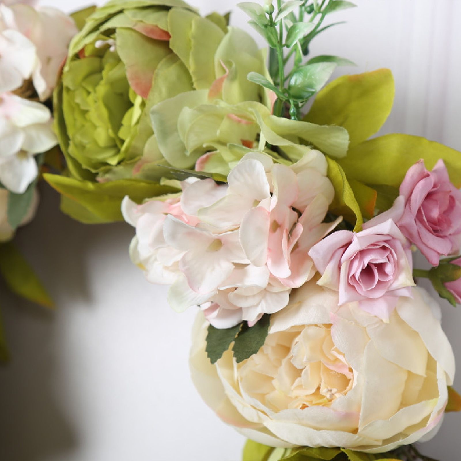 Christmas Wreath Handcraft Peony Wreath Artificial Spring Garland Wreath for Door Wall Wedding Party Home V1294-YM0523-220225XU01-2