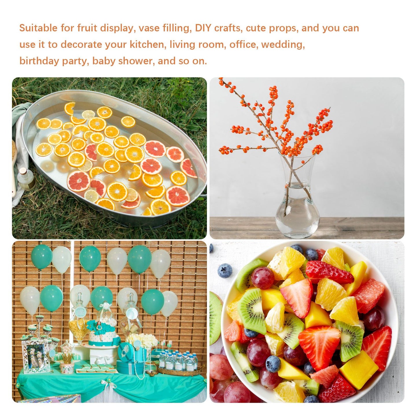 Simulated Fruit Slices Strawberry Kiwi Watermelon Slices Simulated Ice Cubes Fruit Display V1294-YM0523-220303CY10-2