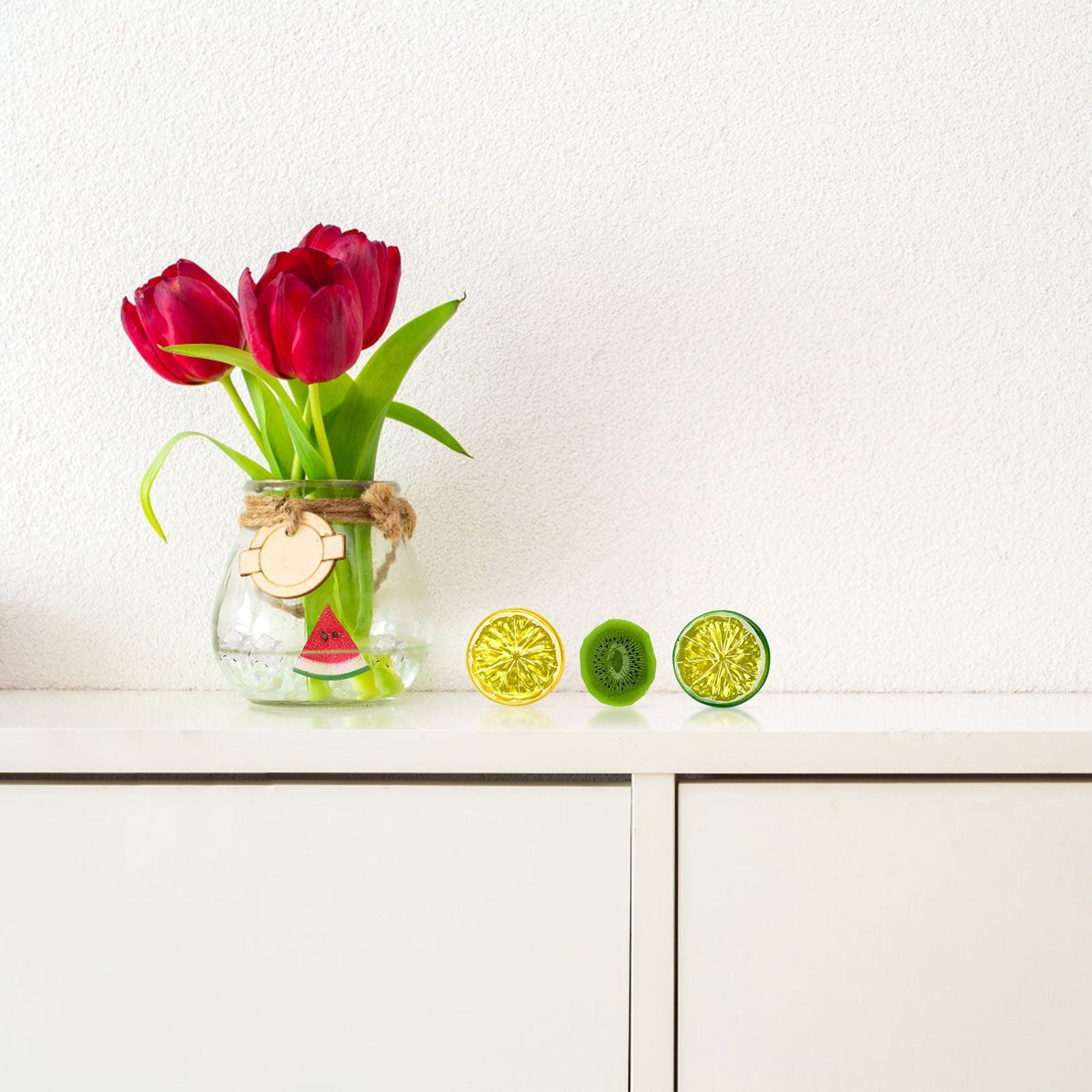 Simulated Fruit Slices Strawberry Kiwi Watermelon Slices Simulated Ice Cubes Fruit Display V1294-YM0523-220303CY10-2