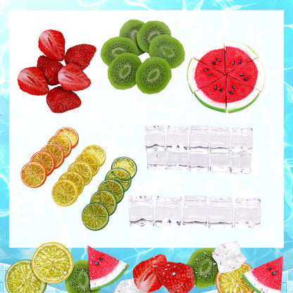Simulated Fruit Slices Strawberry Kiwi Watermelon Slices Simulated Ice Cubes Fruit Display V1294-YM0523-220303CY10-2