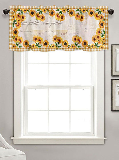 Sunflower Patterned Short Curtains Window Valance V1294-YM0523-220308WQ01-2