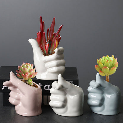 Gardening Succulent Pot Ceramic Indoor Tabletop Plant Pot Home Decoration V1294-YM0523-220310XY01-1