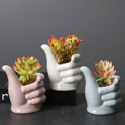 Gardening Succulent Pot Ceramic Indoor Tabletop Plant Pot Home Decoration V1294-YM0523-220310XY01-1