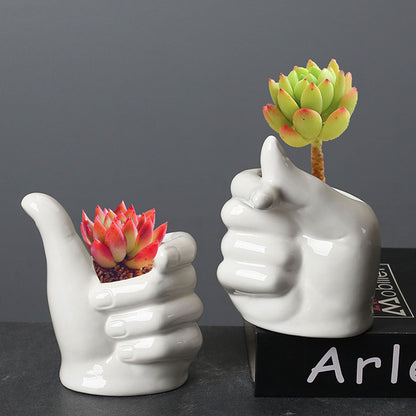 Gardening Succulent Pot Ceramic Indoor Tabletop Plant Pot Home Decoration V1294-YM0523-220310XY01-1