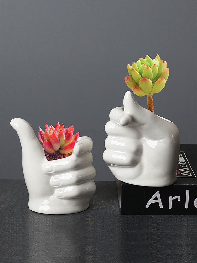 Gardening Succulent Pot Ceramic Indoor Tabletop Plant Pot Home Decoration V1294-YM0523-220310XY01-1