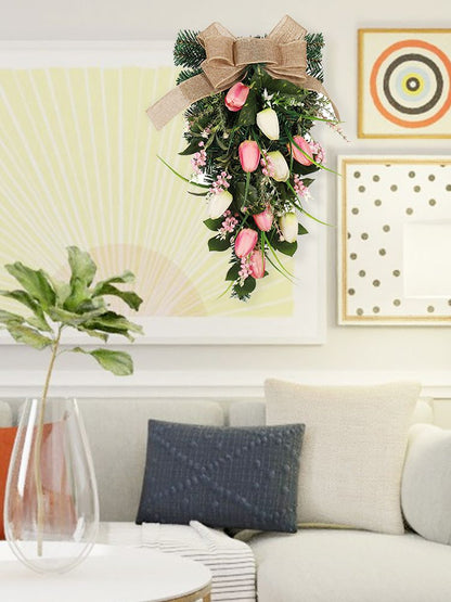 Simulation Wreath Door Hanging Wreath Artificial Decorative Wreath for Home Decoration V1294-YM0523-220318CY12