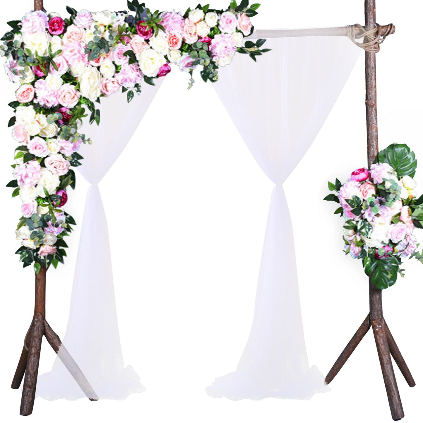 Wedding Party Window Screen Decoration Bedroom Outdoor Semi Transparent Mesh Curtains V1294-YM0523-220322QY03-1