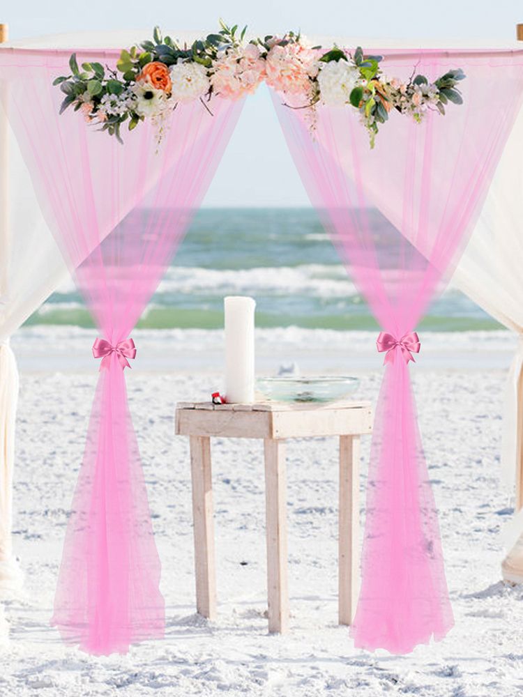 Wedding Party Window Screen Decoration Bedroom Outdoor Semi Transparent Mesh Curtains V1294-YM0523-220322QY03-1