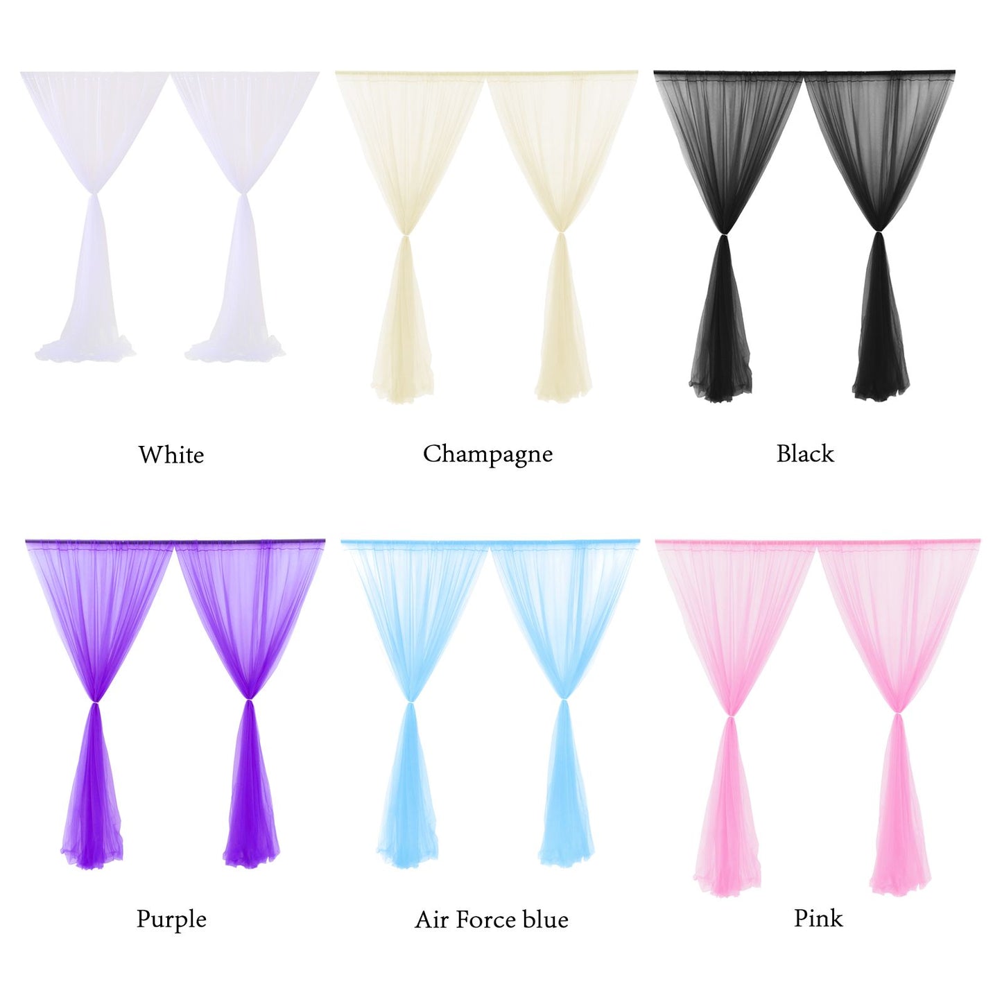 Wedding Party Window Screen Decoration Bedroom Outdoor Semi Transparent Mesh Curtains V1294-YM0523-220322QY03-1